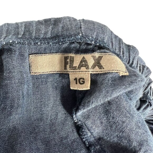 FLAX Englehart 100% Linen Straight Leg Crop Pants in Blue Chambray Size 1G 18 20 - Picture 6 of 11